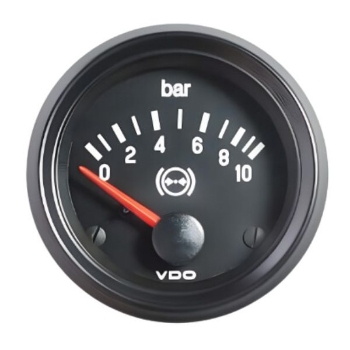 Picture of 350-040-011G - Pressure Gauge - Cockpit International 52mm 10 Bar Brake Pressure 24V