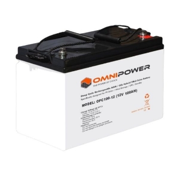 Picture of OPC100-12 - Battery - Deep Cycle - Omnipower Carbon 100Ah 12V