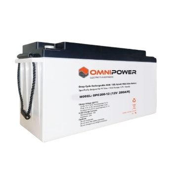 Picture of OPC200-12 - Battery - Deep Cycle - Omnipower Carbon 200Ah 12V